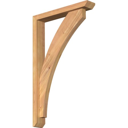 Ekena Millwork Thorton Slat Smooth Bracket w/ Offset Brace, Western Red Cedar, 3 1/2"W x 20"D x 32"H BKT0402X20X32THR06SWR
